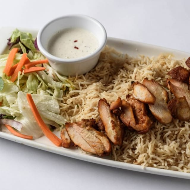 Chicken Gyro over Rice.