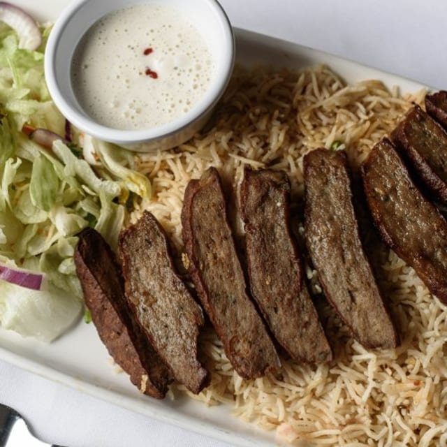 Lamb Gyro over Rice.